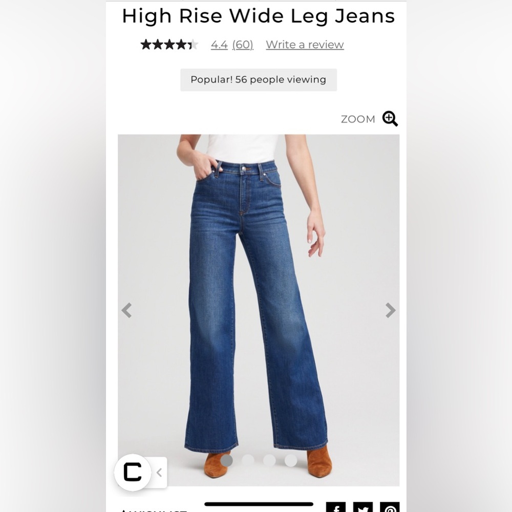Chico’s Wide Leg Jeans. Never worn.